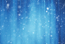 Blue Snow Lines Background / Abstract Background Christmas Blue Snowflakes Blurred Background, Snow Flakes