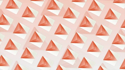 Aufkleber - Abstract visualization of a modern smartphone application. Motion. Triangular shaped orange icons of a media player.