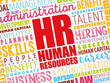 HR - Human Resources word cloud collage, business concept background