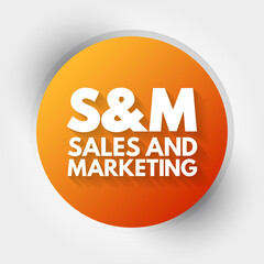 Poster - s and m - sales and marketing acronym, business concept background
