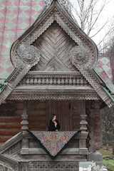 Wall Mural - Russian girl in Pavlovo Posad shawl 