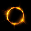 © Rendix Alextian - Gold Glowing Circle, Elegant Illuminated Light ring on Dark Background. Vector Illustration