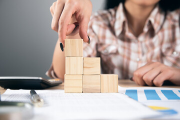 Wall Mural - cubes on the working documents