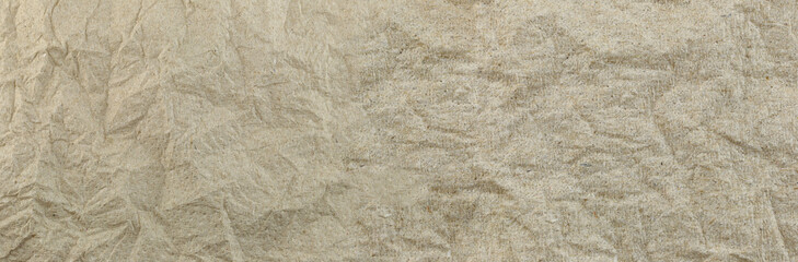 Wall Mural - Panorama Texture of wrinkled brown paper.