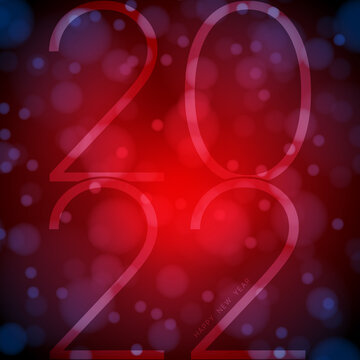 Happy new year text message on bokeh light effects background vector stock illustration