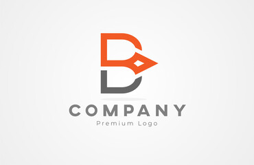 Initial B Arrow Logo. Letter B with Arrow combination, flat design logo inspiration, vector illustration