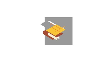 Poster - Big book icon animation isometric best object on white backgound
