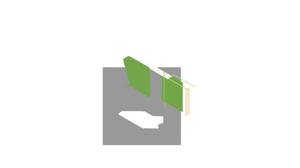Poster - Green book icon animation isometric best object on white backgound