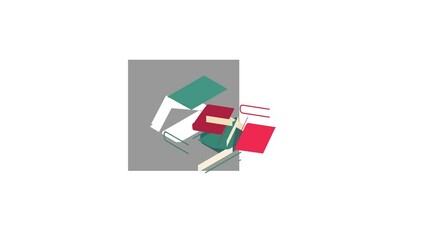 Poster - Two books icon animation isometric best object on white backgound