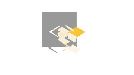 Poster - Yellow open book icon animation isometric best object on white backgound