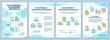 © IMG visuals icons - Eco-friendly packaging materials brochure template. Flyer, booklet, leaflet print, cover design with linear icons. Vector layouts for presentation, annual reports, advertisement pages