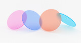 Fototapeta Desenie - Transparent colored circles overlap on white background.