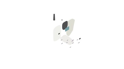 Poster - Radio with GPS navigator icon animation isometric best object on white backgound