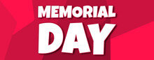 Memorial Day - Text Written On Irregular Red Background