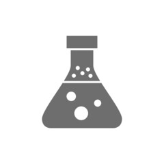 Sticker - Experiment flask, chemical test tube grey icon.