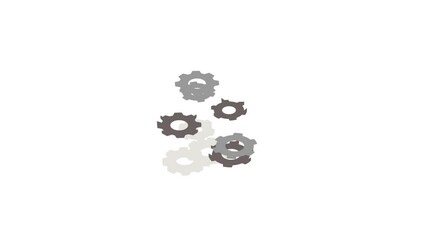 Poster - Gears icon animation isometric best object on white backgound