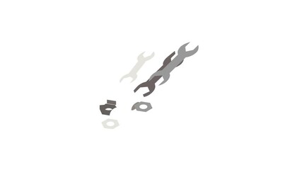 Poster - Wrench and nut icon animation isometric best object on white backgound