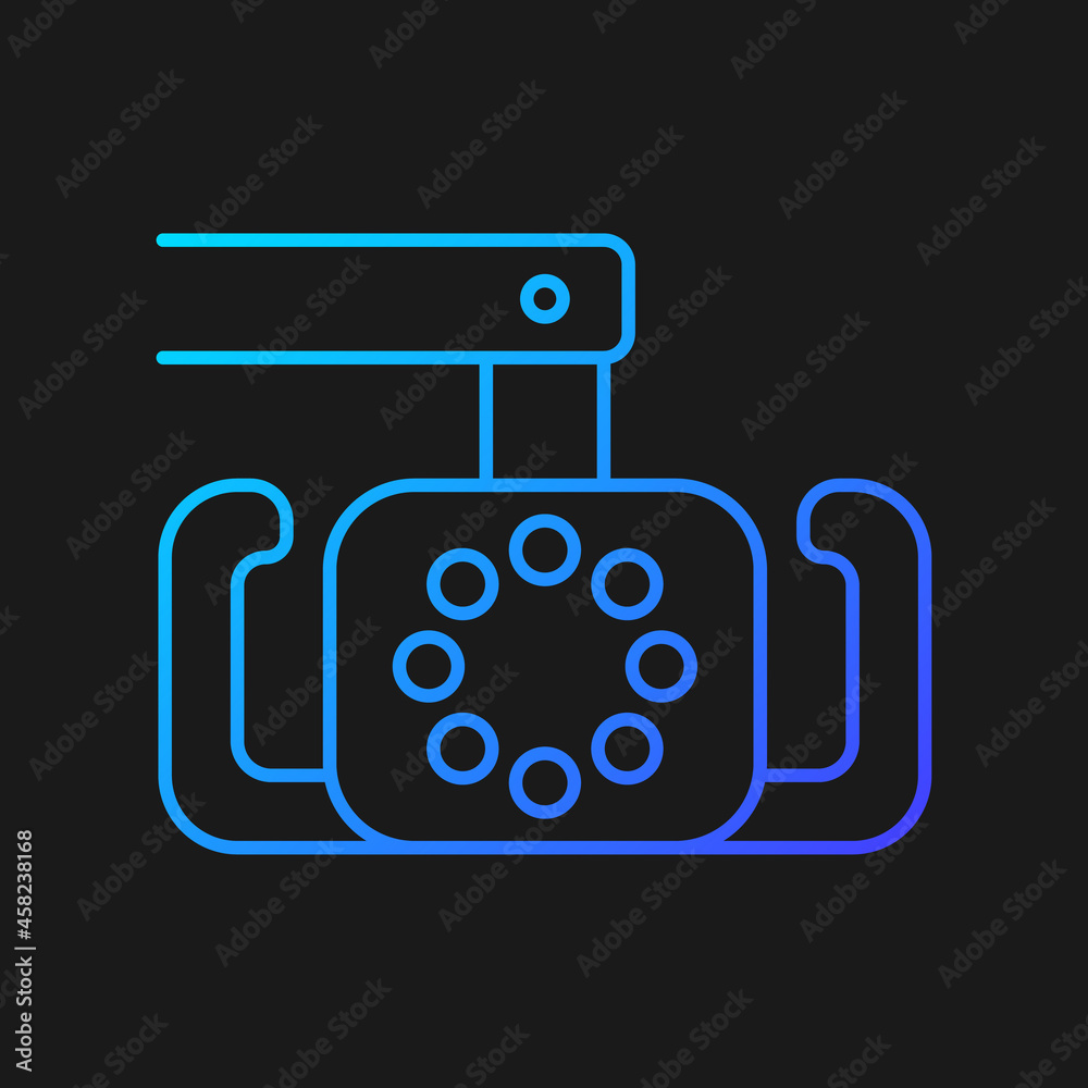 Dental operatory light gradient vector icon for dark theme. Lightening ...