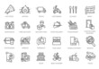 © tettygreen - Food delivery - thin line web icon set. Outline icons collection