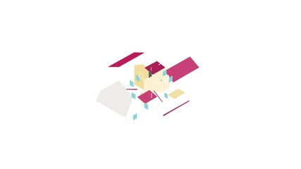 Poster - Two storey house icon animation isometric best object on white backgound