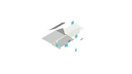 Poster - Gray house icon animation isometric best object on white backgound
