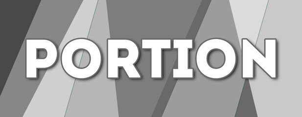 Wall Mural - Portion - text written on gray background