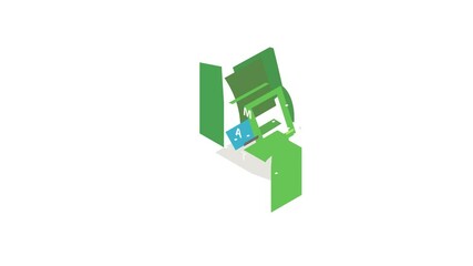 Poster - Atm icon animation isometric best object on white backgound