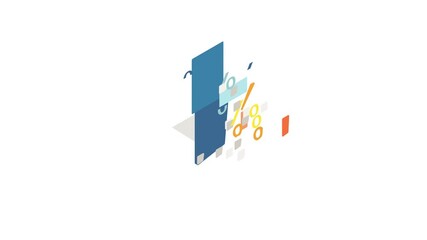 Poster - Calculator icon animation isometric best object on white backgound