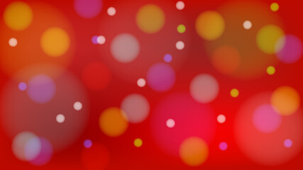 Fototapete - Blurred bokeh light on red background. Banner, Page, Card Decoration. Christmas and New Year holidays template. Abstract glitter defocused blinking circle lights vector stock illustration.