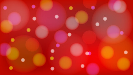 Fototapete - Blurred bokeh light on red background. Banner, Page, Card Decoration. Christmas and New Year holidays template. Abstract glitter defocused blinking circle lights vector stock illustration.