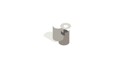 Poster - Outdoor metal bin icon animation isometric best object on white backgound