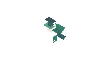 Poster - Open garbage container with recycling sign icon animation isometric best object on white backgound
