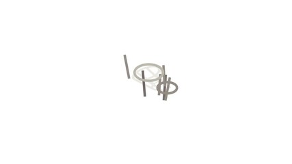 Poster - Metal trash basket icon animation isometric best object on white backgound