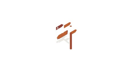 Poster - Road sign for travelers icon animation isometric best object on white backgound