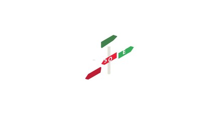 Poster - Sign yes no icon animation isometric best object on white backgound