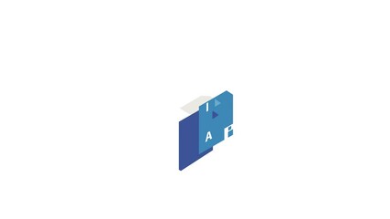 Poster - AVI file extension icon animation isometric best object on white backgound