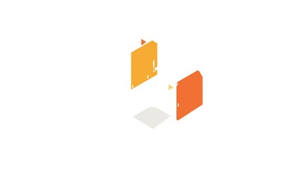 Poster - Archive ZIP format icon animation isometric best object on white backgound