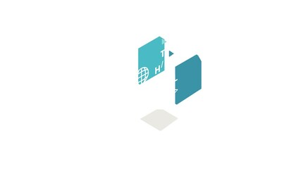 Poster - html file extension icon animation isometric best object on white backgound