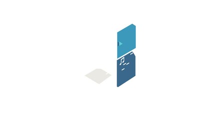 Poster - MP3 file format icon animation isometric best object on white backgound