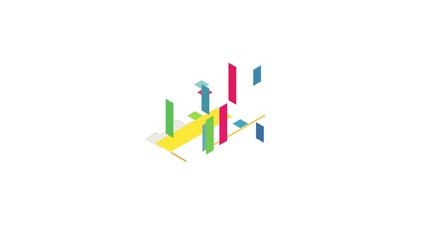 Poster - Chart in columns icon animation isometric best object on white backgound