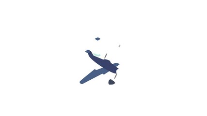 Poster - Blue plane icon animation isometric best object on white backgound