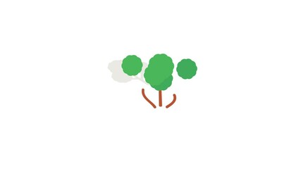 Wall Mural - Tree icon animation isometric best object on white backgound