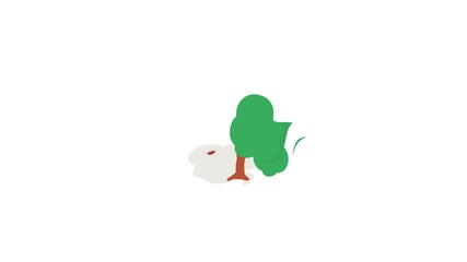 Poster - Tree icon animation isometric best object on white backgound