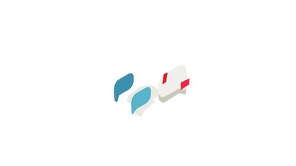 Poster - Bubble speech icon animation isometric best object on white backgound