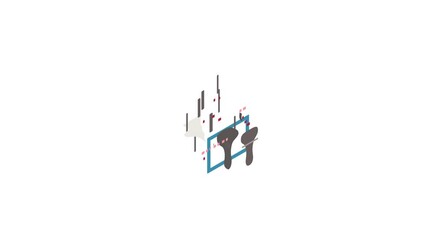 Fototapete - Barcode scanner icon animation isometric best object on white backgound