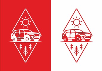 Wall Mural - Line art illustration of car