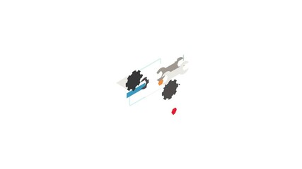 Poster - Computer repair icon animation isometric best object on white backgound