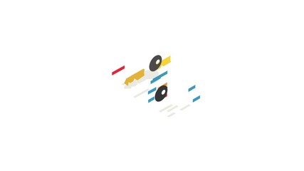 Poster - Data protection icon animation isometric best object on white backgound