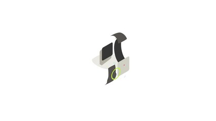 Poster - Wristwatch icon animation isometric best object on white backgound