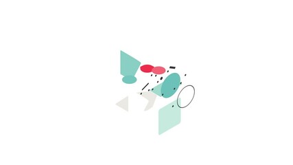 Poster - Clock with red button icon animation isometric best object on white backgound